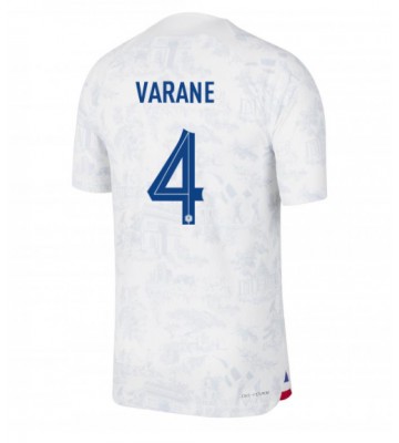 Francja Raphael Varane #4 Koszulka Wyjazdowych MŚ 2022 Krótki Rękaw